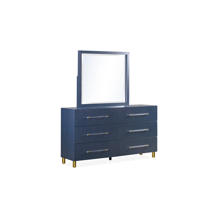 Modus Argento Beveled Glass Wall or Dresser Mirror in Navy BlueImage 4