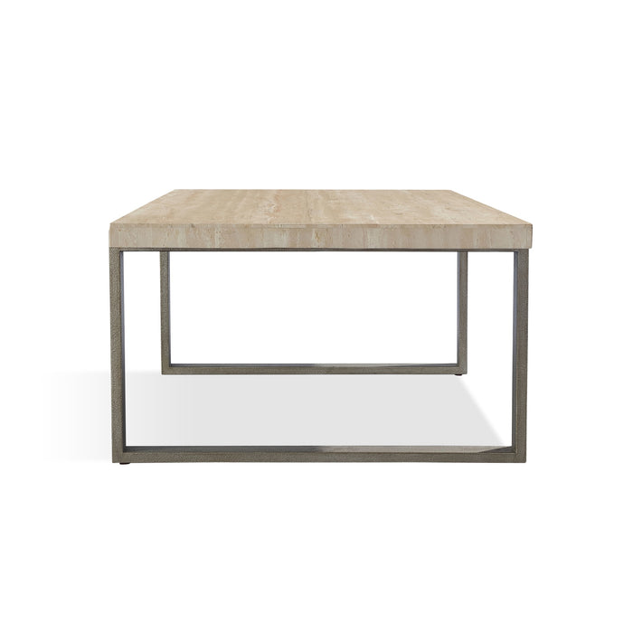 Modus Ariela Natural Travertine Coffee Table with Bronze Metal BaseImage 6