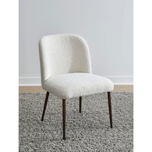 Modus Avery Upholstered Dining Chair in Ricotta Boucle and Bronze MetalMain Image