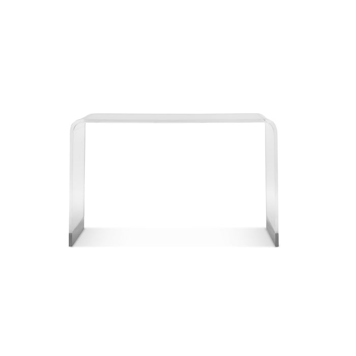 Modus Bowie Console Table in Clear Acrylic and Brushed Stainless Steel Image 3