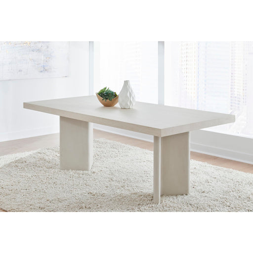 Modus Caye Stone Top Double Pedestal Dining Table with Ivory Cement BaseMain Image