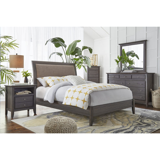 Modus City II Upholstered Sleigh Bed in Basalt GrayImage 1