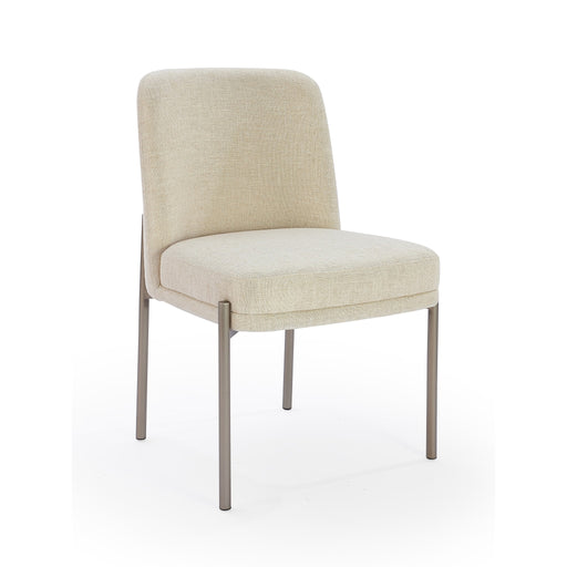 Modus Dion Upholstered Dining Chair in Natural Light Linen and Brushed Nickel MetalImage 1