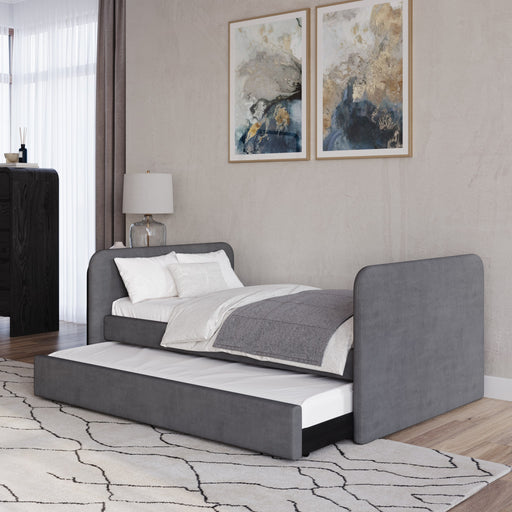 Modus Elora Upholstered Daybed with Trundle in Charcoal VelvetMain Image