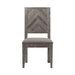 Modus Herringbone Solid Wood Upholstered Dining Chair in Rustic Latte Image 2