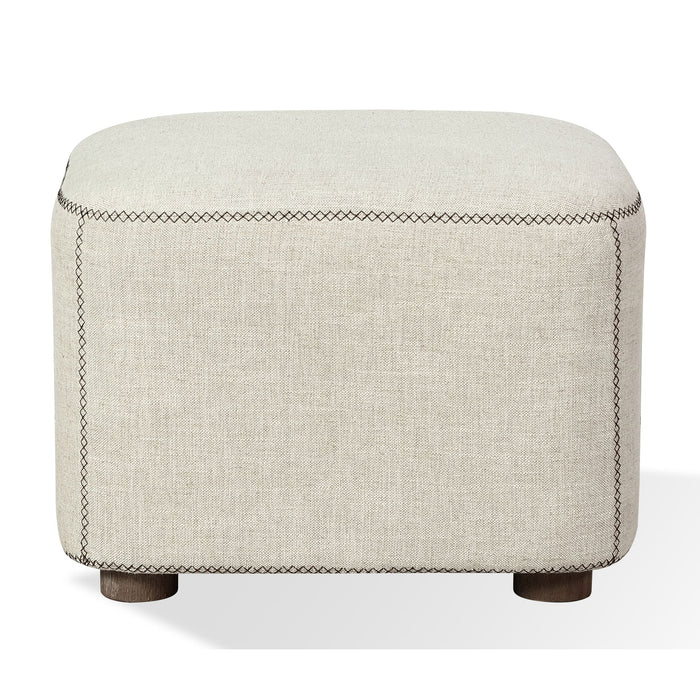 Modus Louis Upholstered Ottoman in Natural Linen Image 2