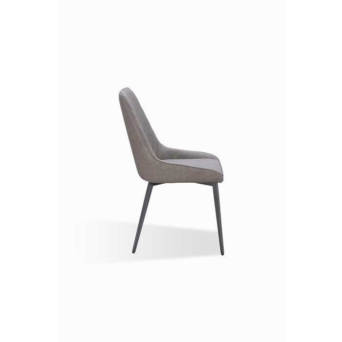 Modus Lucia Metal Leg Upholstered Dining Chair in Anchor Gray Synthetic Leather and Gunmetal Image 3