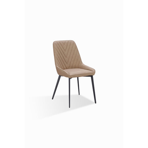 Modus Lucia Metal Leg Upholstered Dining Chair in Honey Synthetic Leather Image 1