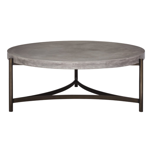 Modus Lyon Round Natural Concrete and Metal Coffee Table Image 1