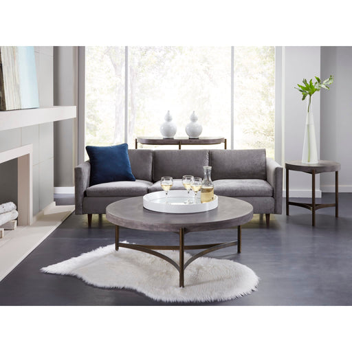 Modus Lyon Round Natural Concrete and Metal Side TableImage 1