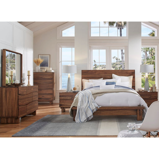Modus Ocean Solid Wood Platform Bed in Natural Sengon Image 1