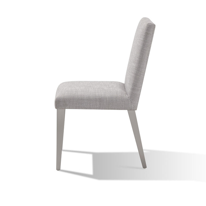Modus Omnia Dining Chair in Silver Linen and Brushed Stainless Steel Image 6