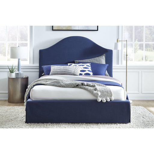 Modus Sur Upholstered Skirted Panel Bed in NavyImage 1