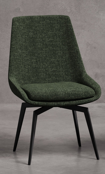 CEO Esszimmerstuhl mit 180-Grad-Drehfunktion, gepolstert, in Olivgrün