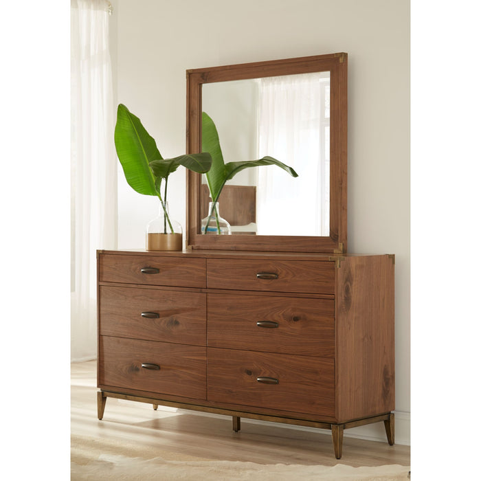 Modus Furniture Adler Beveled Glass Mirror in Natural Walnut 655450172489 8N1683 Image 1