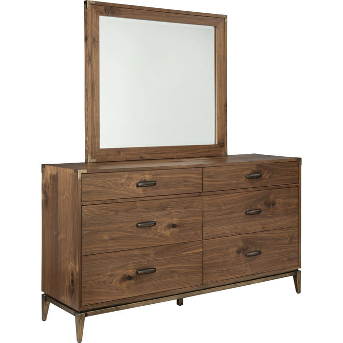 Modus Furniture Adler Beveled Glass Mirror in Natural Walnut 655450172489 8N1683 Image 5