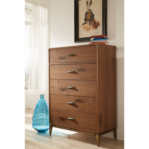 Modus Furniture Adler Five Drawer Chest in Natural Walnut (2024) 655450431432 8N1684A Main Image