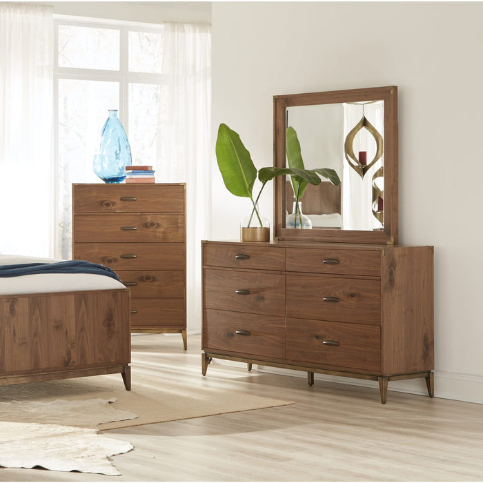 Modus Furniture Adler Six Drawer Dresser in Natural Walnut (2024) 655450431425 8N1682A Image 1