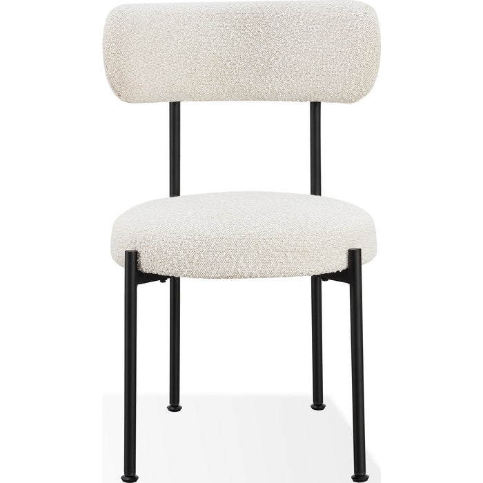 Modus Furniture Aere Boucle Upholstered Metal Leg Dining Chair in Ivory and Black 655450393334 MZEZ63 Image 3
