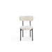 Modus Aere Boucle Upholstered Metal Leg Dining Chair in Ivory and BlackImage 3