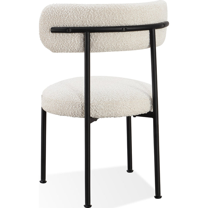 Modus Furniture Aere Boucle Upholstered Metal Leg Dining Chair in Ivory and Black 655450393334 MZEZ63 Image 5