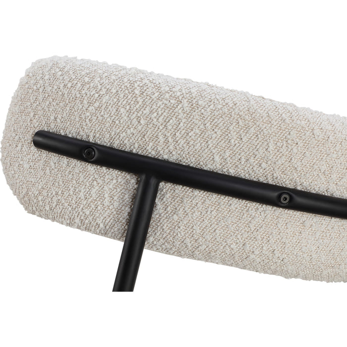 Modus Furniture Aere Boucle Upholstered Metal Leg Dining Chair in Ivory and Black 655450393334 MZEZ63 Image 6