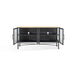 Modus Aere Four Door Ribbed Glass, Metal and Wood Sideboard in Natural Ash and Black Image 3