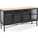 Modus Furniture Aere Four Door Ribbed Glass, Metal and Wood Sideboard in Natural Ash and Black 655450393341 MZEZ78 Image 5
