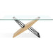 Modus Furniture Aere Glass, Wood and Metal Rectangular Dining Table in Natural Ash and Black 655450393303 MZEZ60 Image 4
