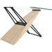 Modus Furniture Aere Glass, Wood and Metal Rectangular Dining Table in Natural Ash and Black 655450393303 MZEZ60 Image 5