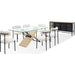 Modus Furniture Aere Glass, Wood and Metal Rectangular Dining Table in Natural Ash and Black 655450393303 MZEZ60 Image 6