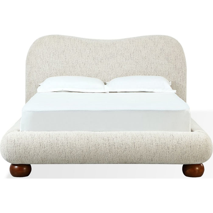 Modus Furniture Afra Chenille Upholstered Wood Leg Platform Bed in Chinchilla  UVFWT  Image 2