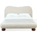 Modus Furniture Afra Chenille Upholstered Wood Leg Platform Bed in Chinchilla  UVFWT  Image 2