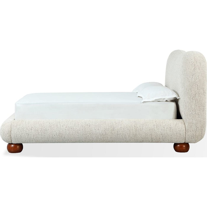 Modus Furniture Afra Chenille Upholstered Wood Leg Platform Bed in Chinchilla  UVFWT  Image 3