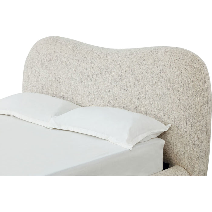 Modus Furniture Afra Chenille Upholstered Wood Leg Platform Bed in Chinchilla  UVFWT  Image 4