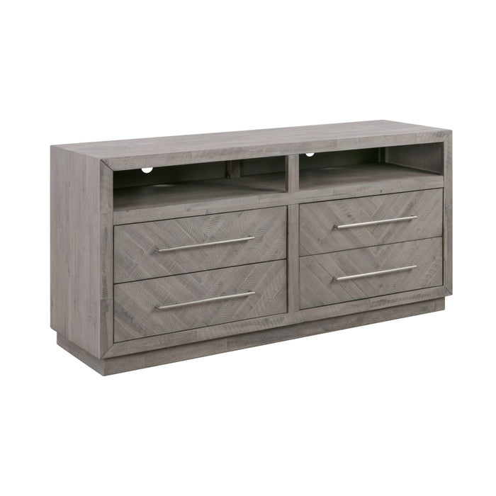 Modus Alexandra Solid Wood 64 inch Media Console in Rustic Latte Image 4