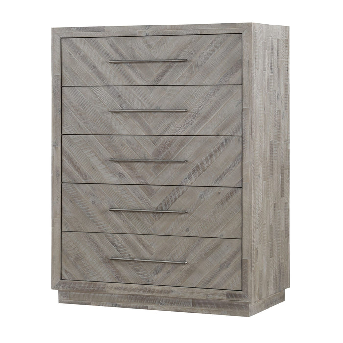 Modus Alexandra Solid Wood Five Drawer Chest in Rustic Latte (2024)Image 2