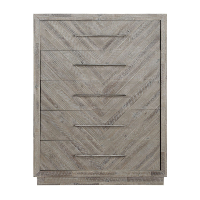 Modus Alexandra Solid Wood Five Drawer Chest in Rustic Latte (2024) Image 3