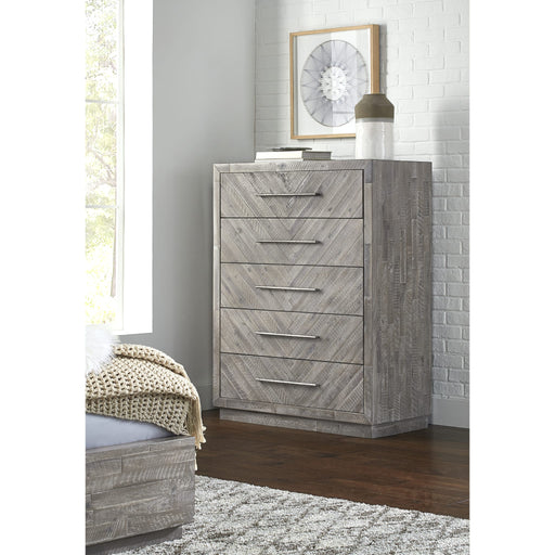 Modus Alexandra Solid Wood Five Drawer Chest in Rustic Latte (2024)Main Image