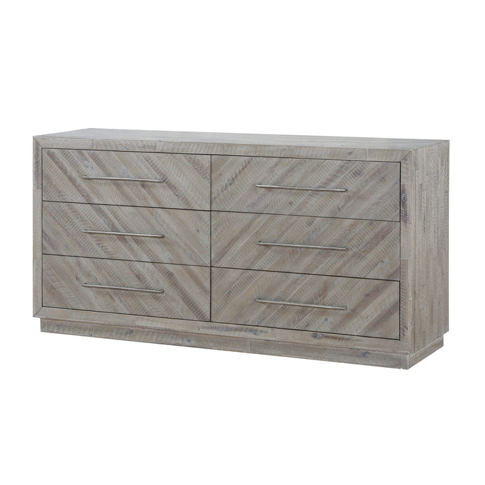 Modus Alexandra Solid Wood Six Drawer Dresser in Rustic Latte (2024) Image 2