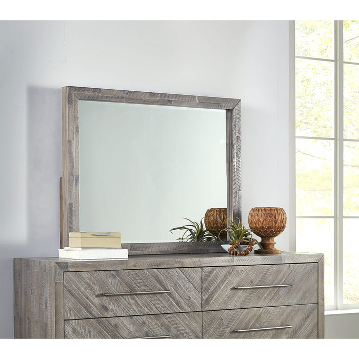 Modus Alexandra Solid Wood Solid Wood Beveled Glass Mirror in Rustic Latte Main Image
