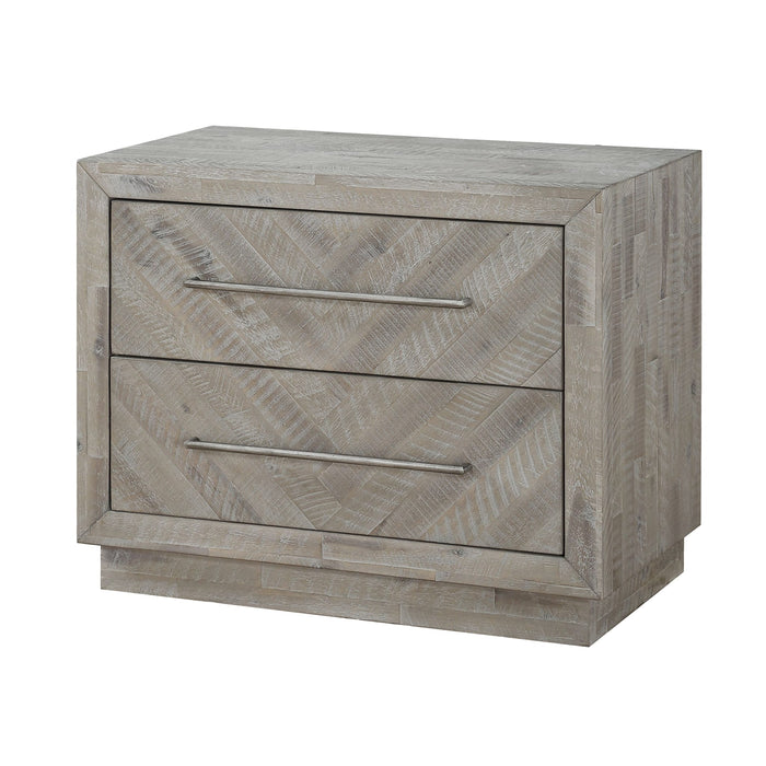 Modus Alexandra Solid Wood Two Drawer Nightstand in Rustic LatteImage 2