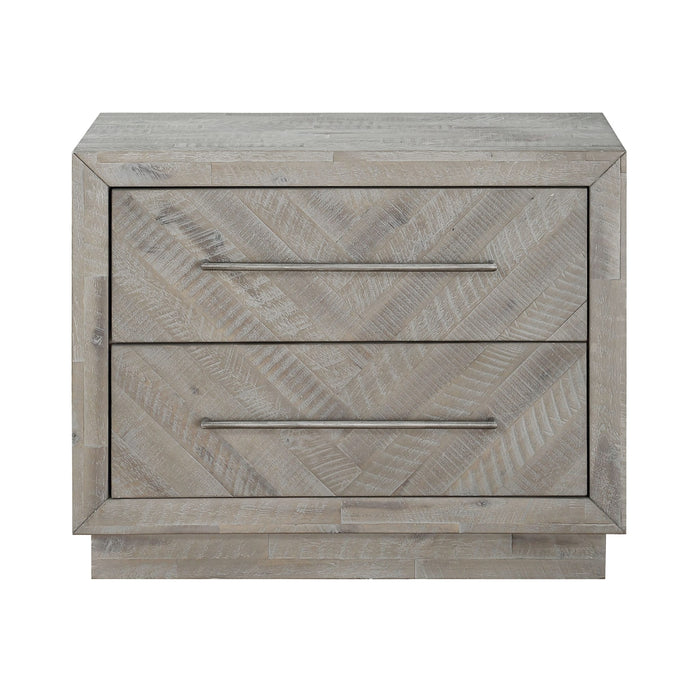 Modus Alexandra Solid Wood Two Drawer Nightstand in Rustic Latte Image 3