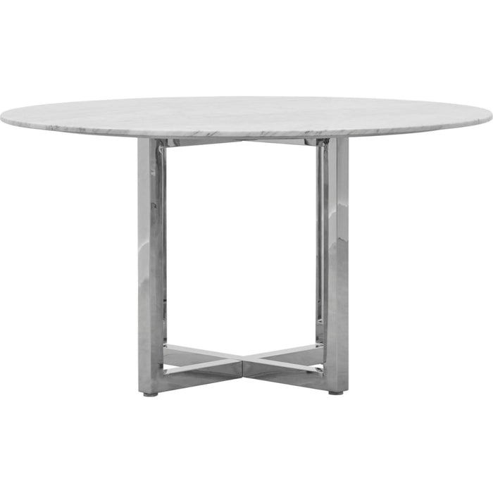 Modus Furniture Amalfi 48 inch Round Carrara Marble Top Dining Table with Chrome Base 655450234101 1AJ5614M Image 2