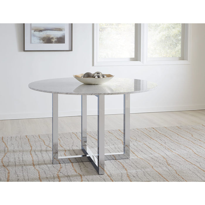 Modus Furniture Amalfi 54 inch Round Carrara Marble Top Counter Table 655450234330 1AJ5625M Main Image