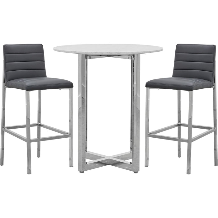 Modus Furniture Amalfi Metal Back Bar Stool in Cobalt Leather 655450234057 1AE868M Image 3