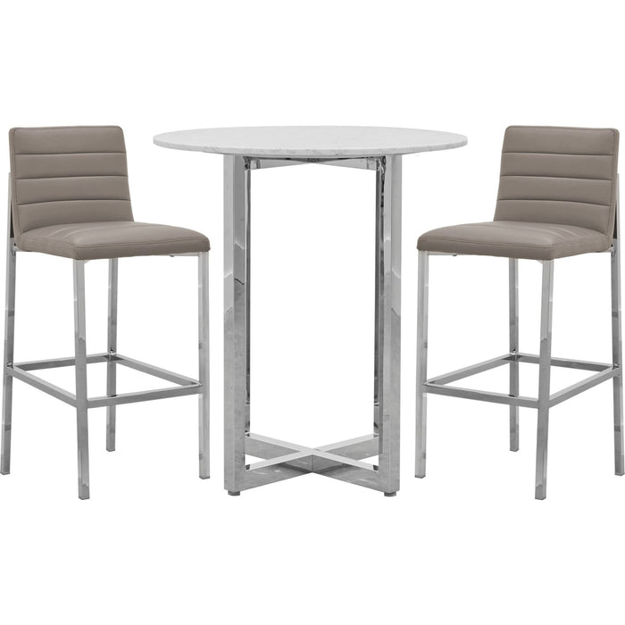 Modus Furniture Amalfi Metal Back Bar Stool in Taupe Leather 655450233999 1AE268M Image 4