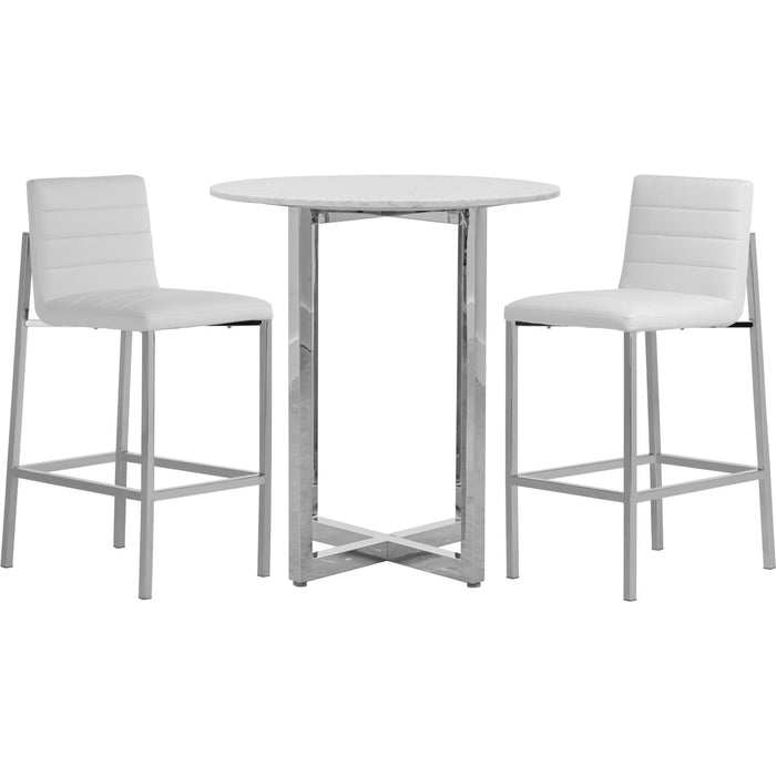 Modus Furniture Amalfi Metal Back Bar Stool in White Leather 655450279973 1AA468M Image 4