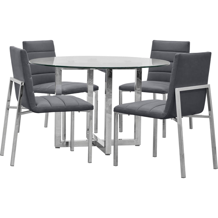 Modus Furniture Amalfi Metal Back Chair in Cobalt Leather 655450234033 1AE866M Image 3