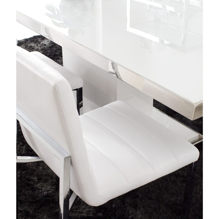 Modus Furniture Amalfi Metal Back Chair in White Leather 655450279959 1AA466M Image 3